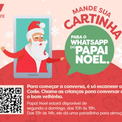 No Shopping Center Norte o Papai Noel é moderninho e tem até WhatsApp, sabia?